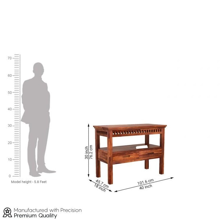 Alex Sheesham Wood Console Table - right_view