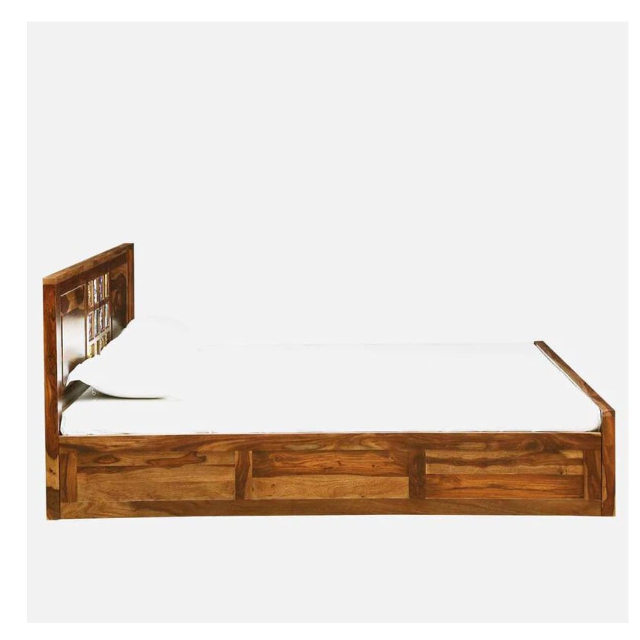 Persia Sheesham Wood Queen Size Bed - left_view