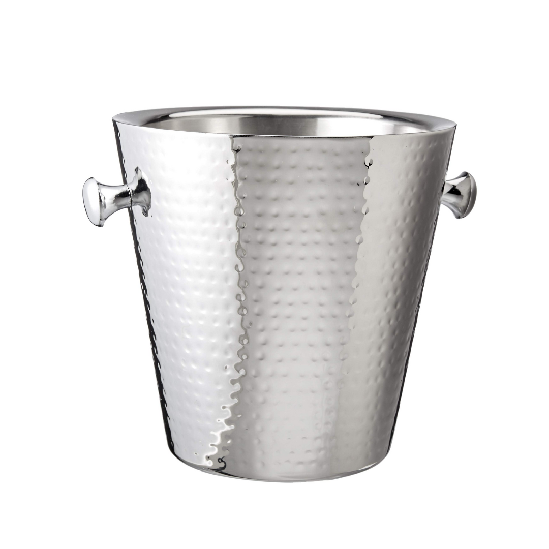 Hammered Ridge Stainless Steel Champagne Bucket - rear_view