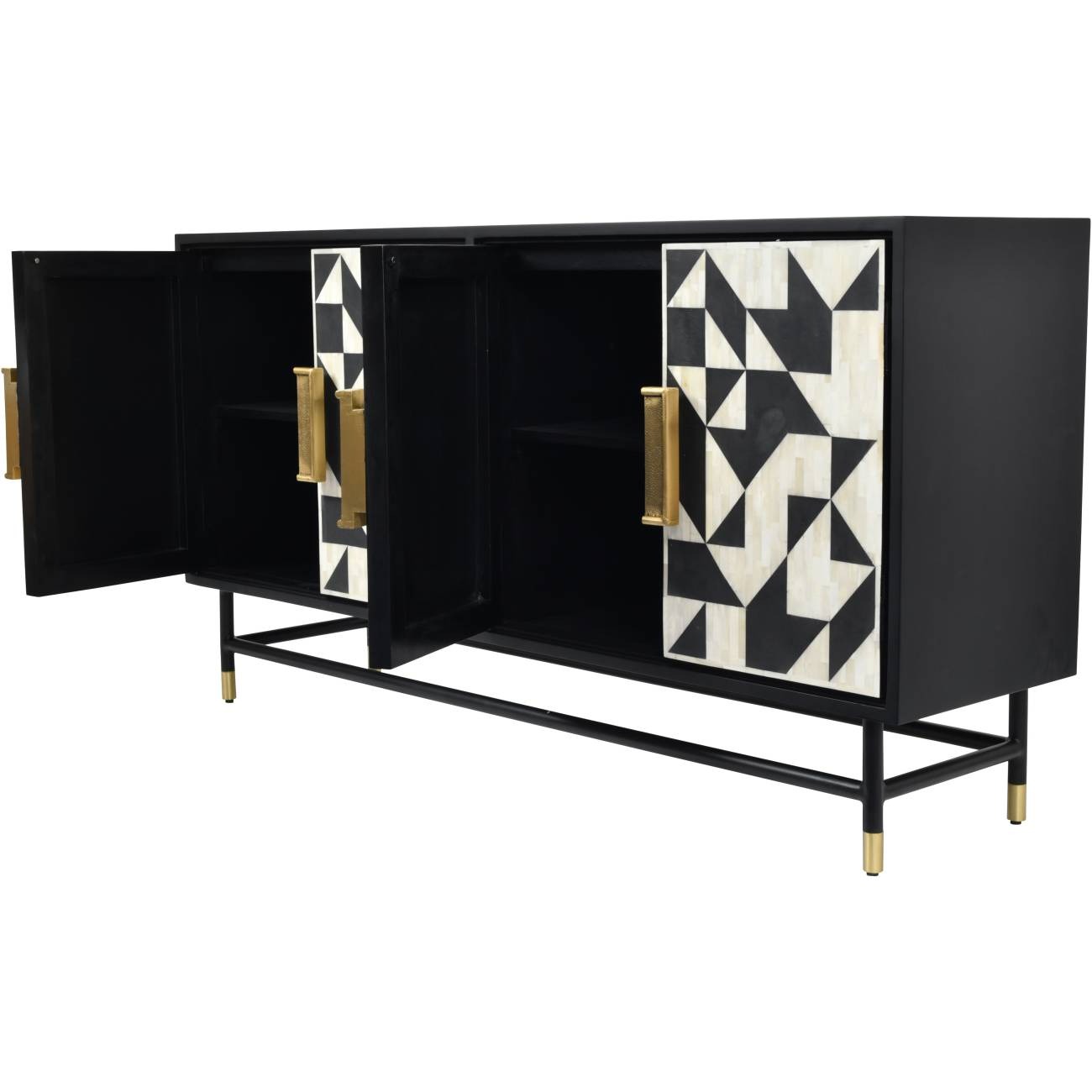 Bone Inlay 4 Doors cabinet - top_view