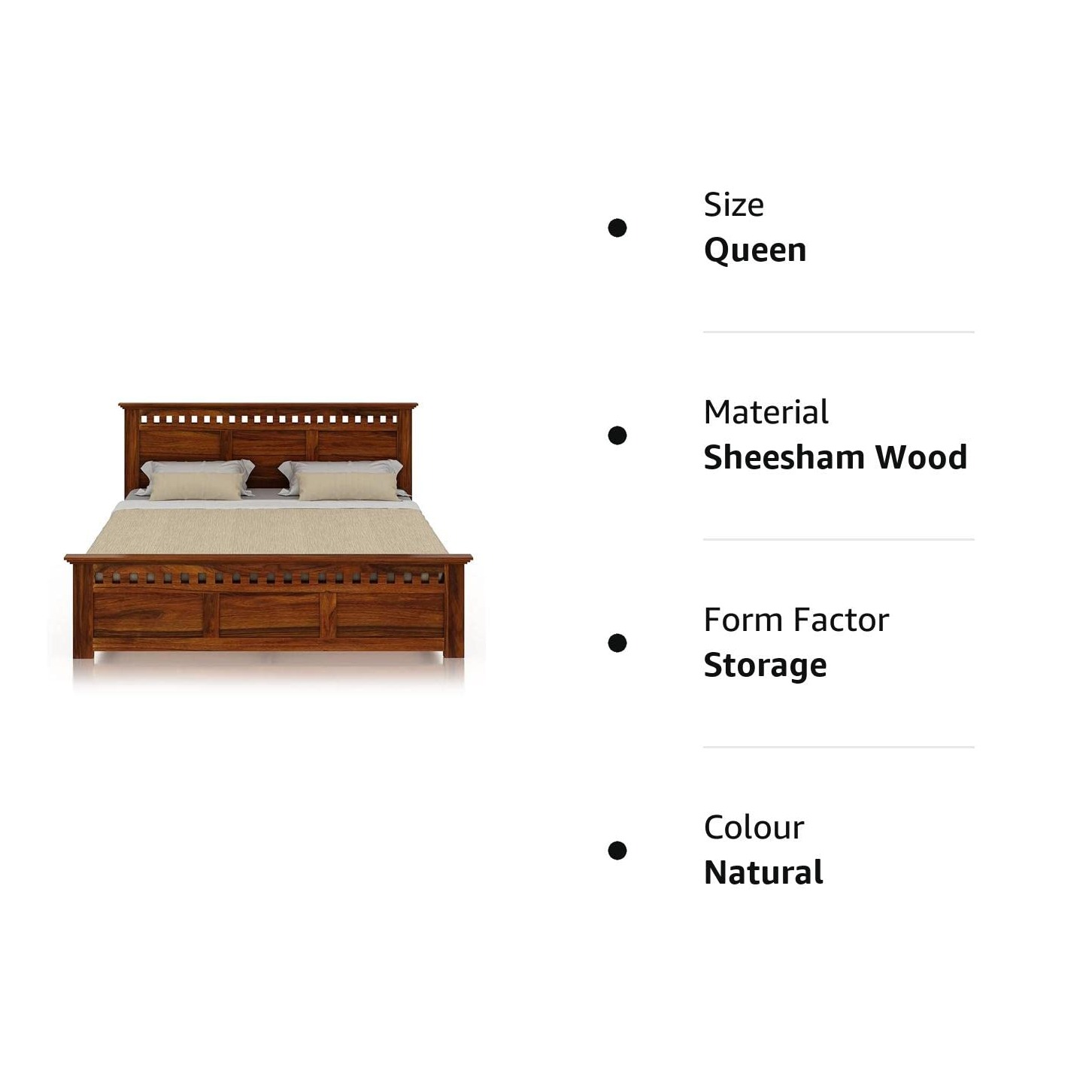 Jacklin Queen Size Bed - Without Storage - top_view