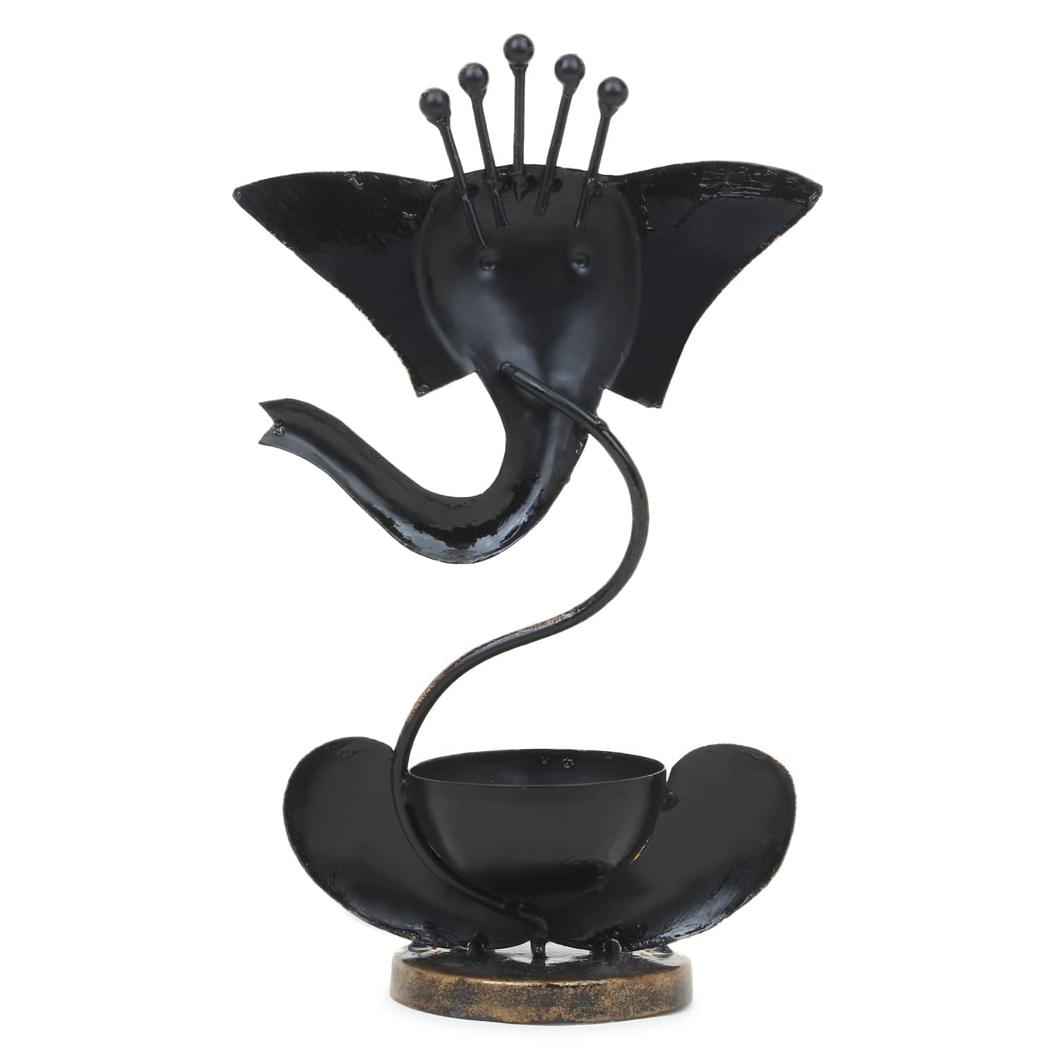 Lord Ganesh Iron Painted Tea Light - left_view