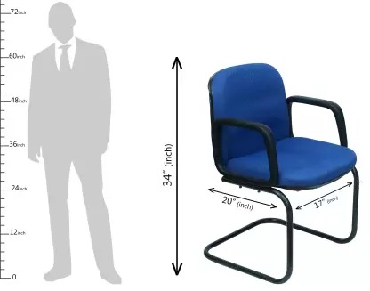 Century Metal Fabric Chair(Blue) - rear_view