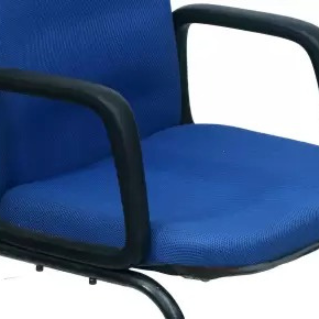 Century Metal Fabric Chair(Blue) - left_view
