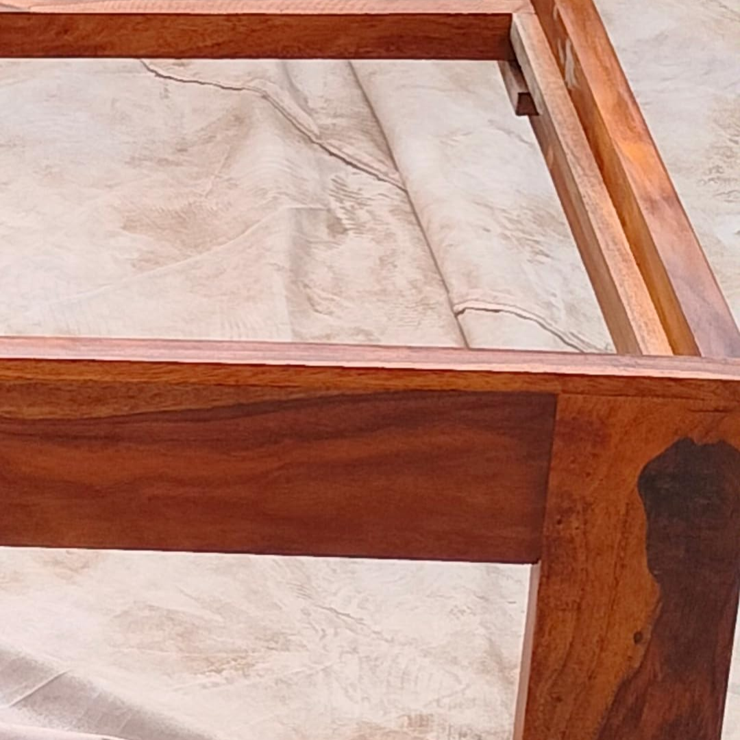 Morgen King Size Bed In Sheesham Wood - top_view