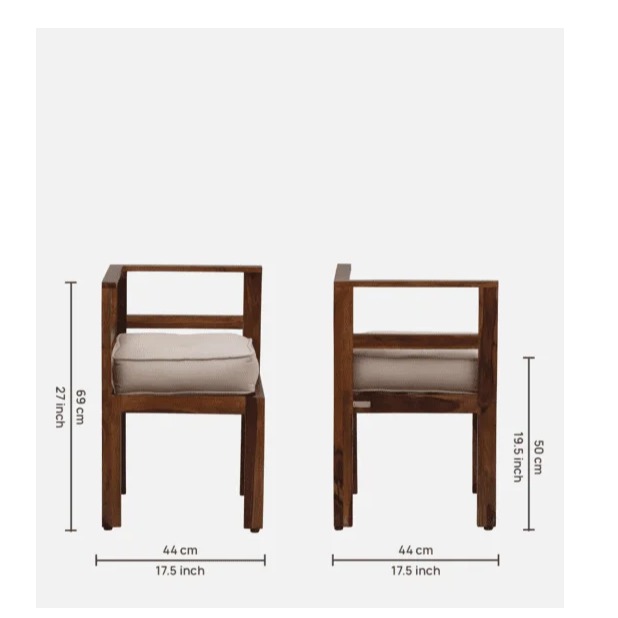 Innsbruck Solid Sheesham Wood 4 Seater Dining Table - front_view