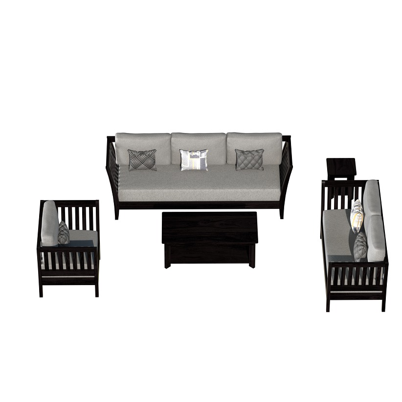 Elegant Mango Wood 6 seater Sofa Set - bottom_view