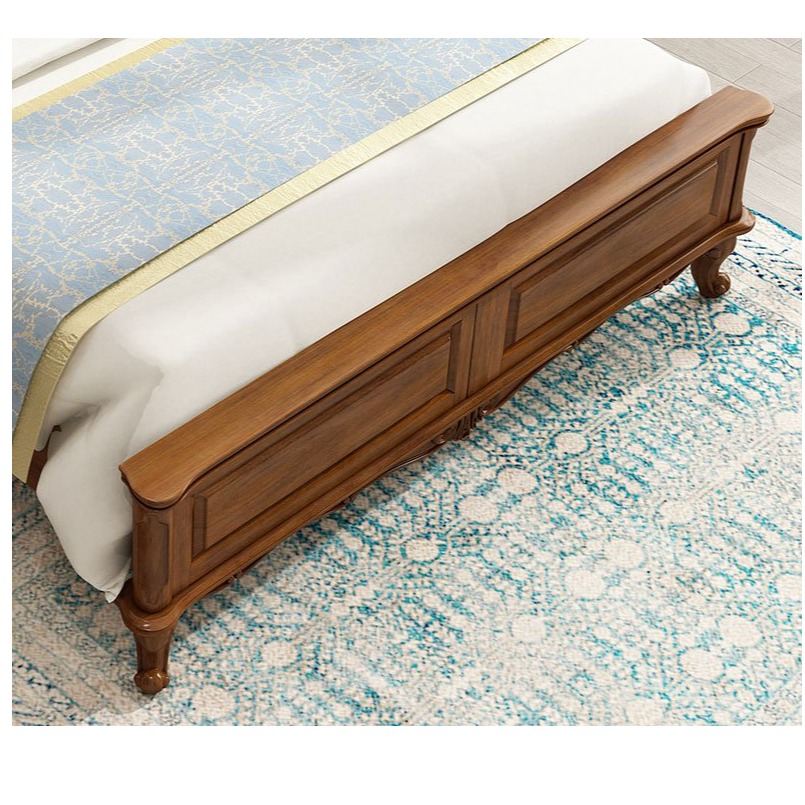 Victorian Solid Sheesham Wood King Size Bed - rear_view