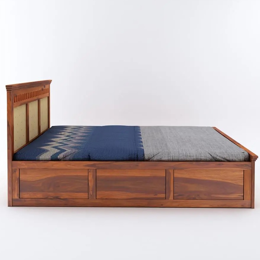 Howler Solid Sheesham Wood King Size Bed With Storage - bottom_view