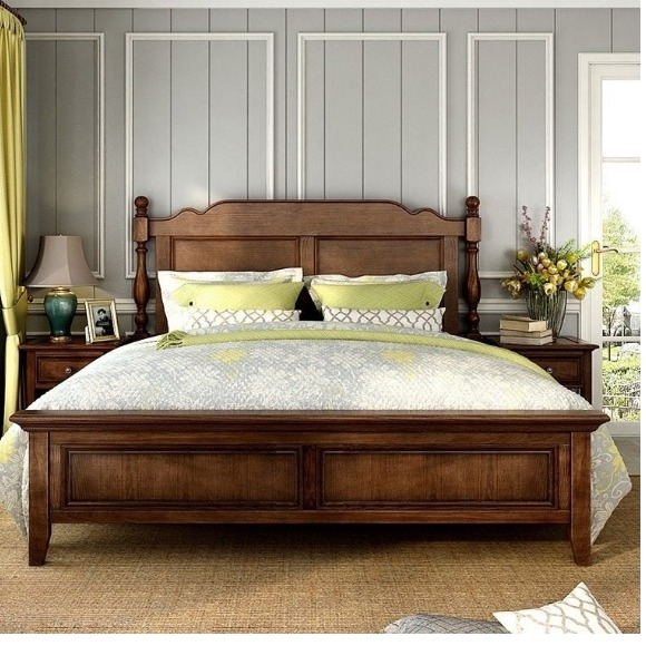 Aspen Solid Sheesham Wood King Size Bed - top_view