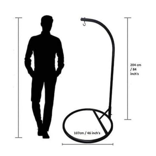 Diego Wicker Swing In Dual Tone (Black&White) - rear_view