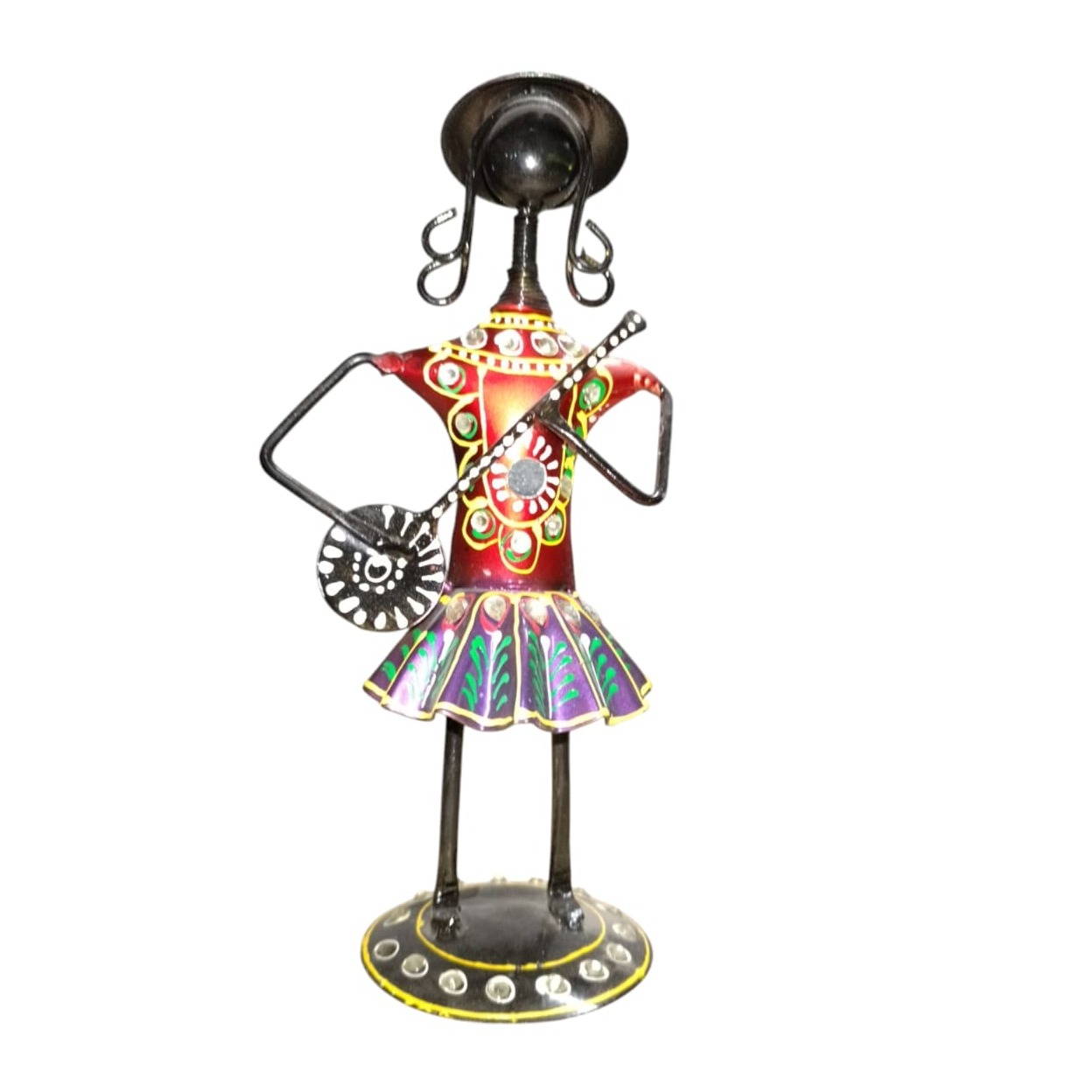 Antique Decorative Tribal Musician Dolls (Set of 3) - rear_view
