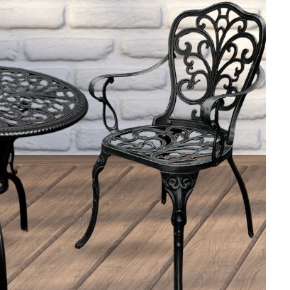 Noah Cast Iron Table & 2 Chair Set - rear_view