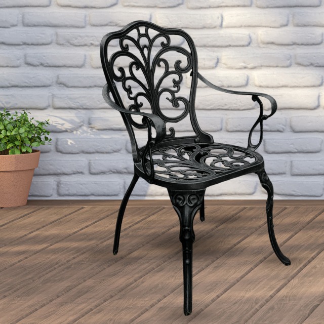 Minceta Set Of 4 Cast Aluminum Chair - top_view