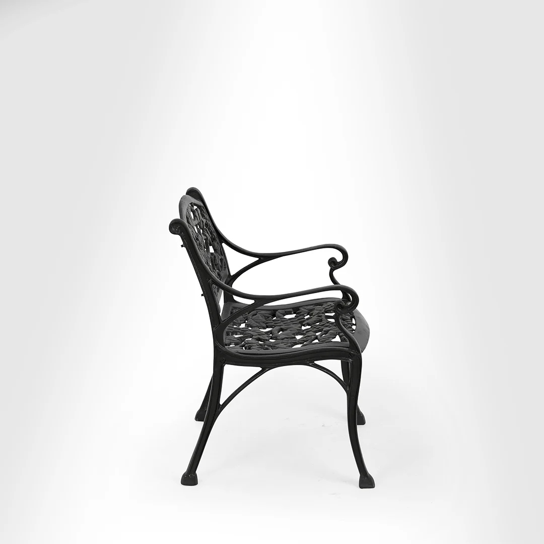 Rezzan Set Of 2 Cast Iron Table And Chair Set - right_view