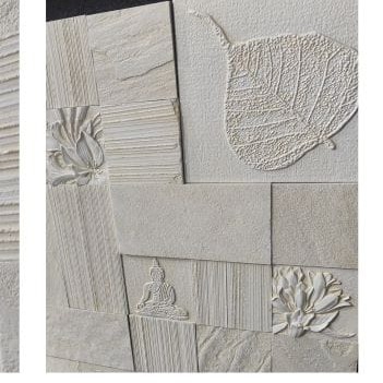 Stone Buddha Carving Wall Tile - right_view