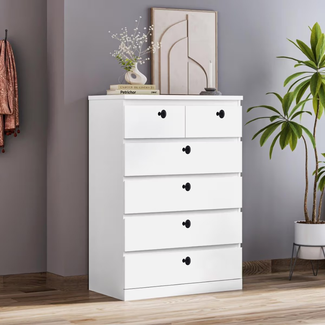 Engineered Wood Chest Of Drawers with 6 Drawers - top_view