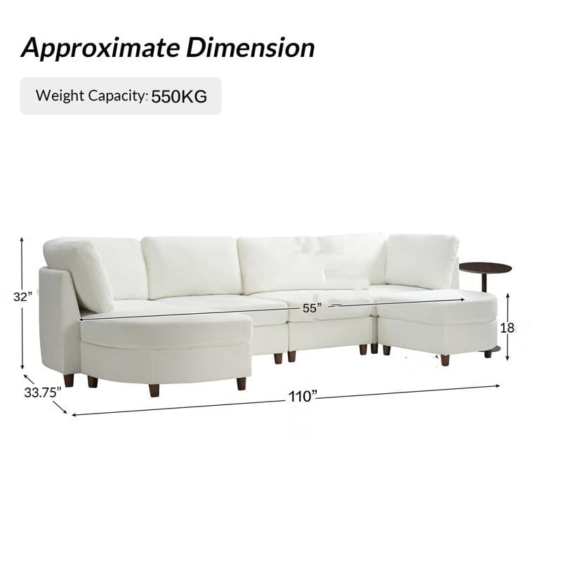 Alzera Convertible U Shaped 6 Seater Sofa Set - top_view