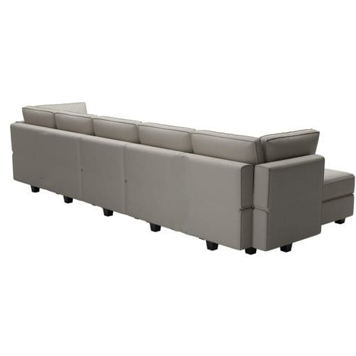 Silverster Modern 9 Seater U Shaped Sectional Sofa Set - rear_view
