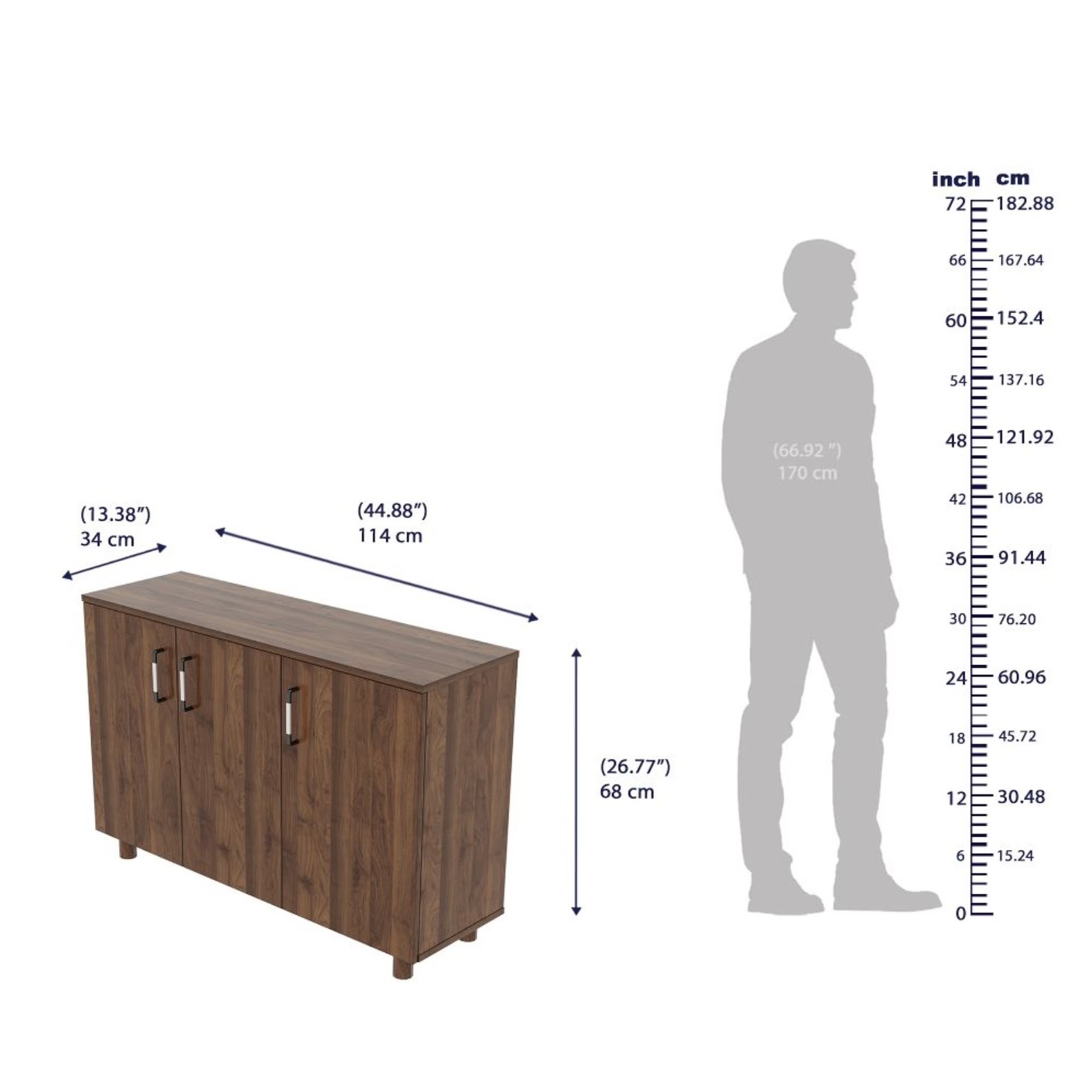 Shoe Rack with 3 Doors - rear_view
