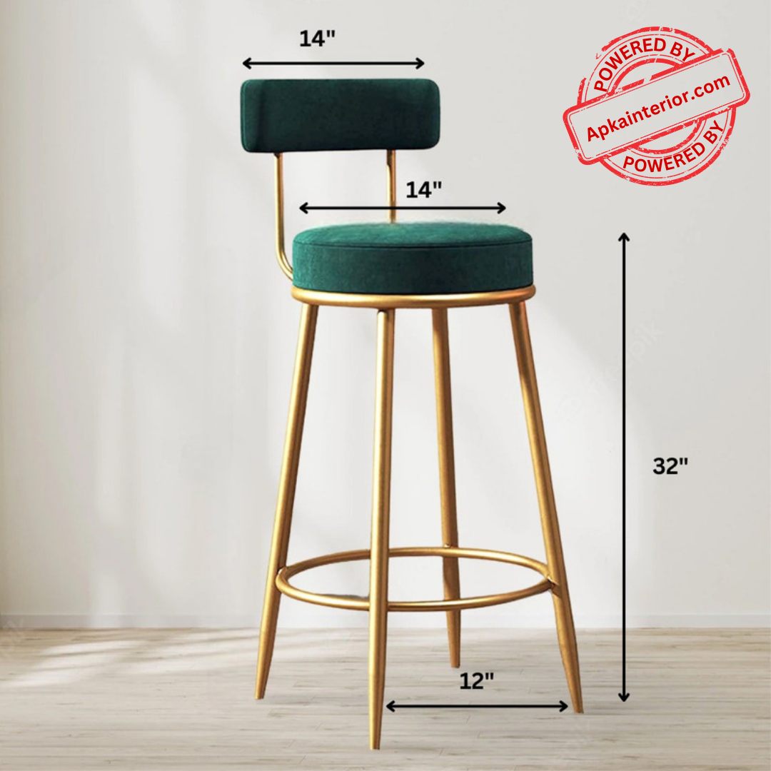 Anthrax Metal Bar Stool (Seating Height - 32 Inch) - front_view
