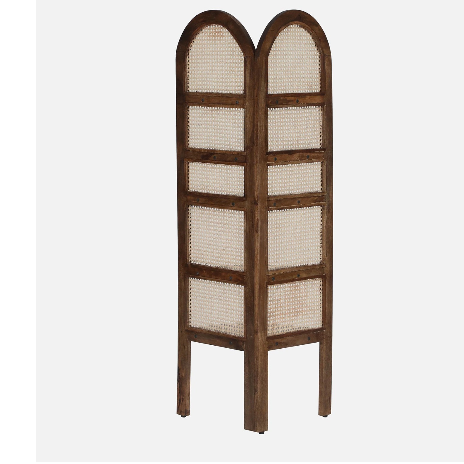 Sheesham Wood Rattan Display Shelf - top_view