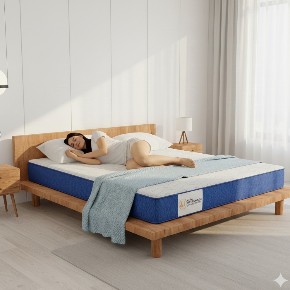 Orthopedic Mattress Queen Size  (78x60x6 Inch) | Medium-Firm Feel, Pain Release ; Spine Support - left_view