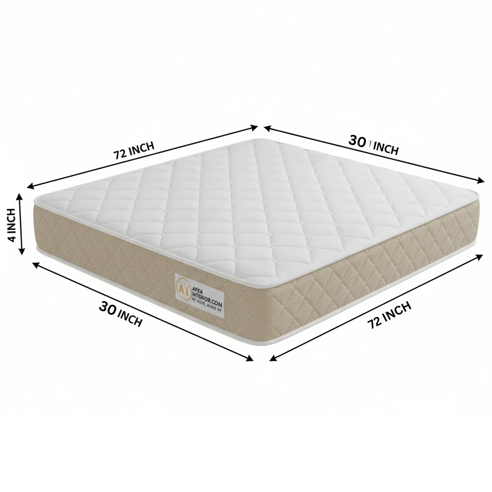 High-Density Foam Mattress | Orthopedic, Dual-Sided Firm Support & Quilted Anti-Microbial Fabric Cover |  (72x30x4 Inch) Single Size - front_view