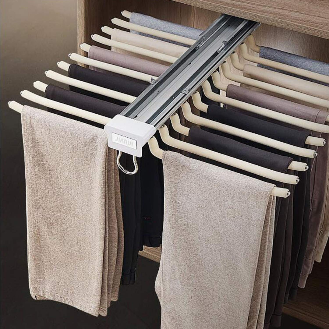 Soft Close Pull-Out Top-Mounted Trousers Rack (23x18x4 Inch) - top_view