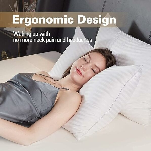 Soft Microfiber Pillow Set Of 2, 100% Soft Quality (White) - front_view