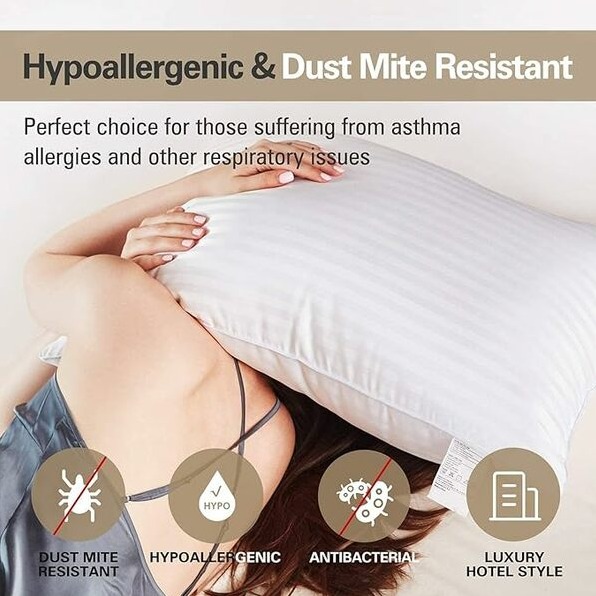 Soft Microfiber Pillow Set Of 2, 100% Soft Quality (White) - top_view