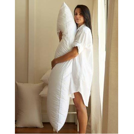 1 Piece Ultra Soft Microfiber Body Pillow, Long Large Pillows For Use During Pregnancy, Side Sleeper - Cotton White Stripes Cover Insert (54 X 18 Inches) - top_view