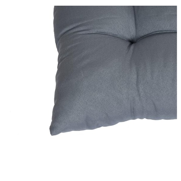 Chair Pads Set of 2 (Grey) | Soft Microfiber Square Seat Cushions with Ties | Comfortable Chair Pads for Home & Office - front_view