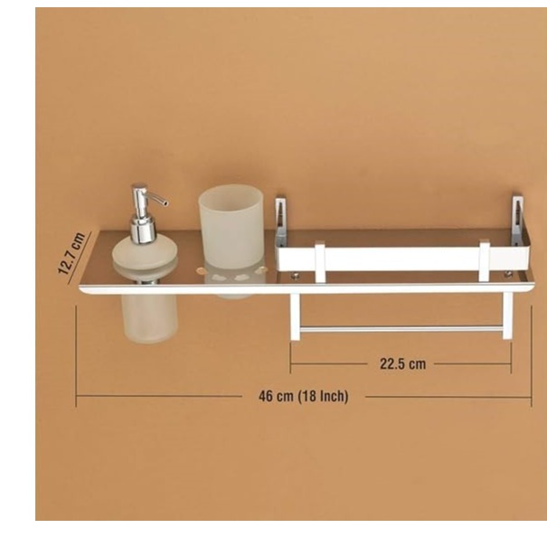 Stainless Steel 4 in 1 Multipurpose Bathroom Shelf - front_view