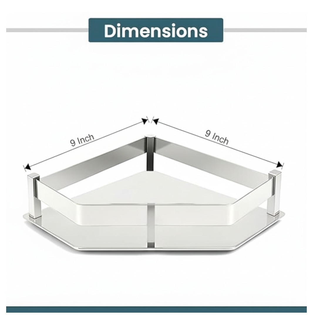 Modern Corner Shelf Stand (Diamond Shape) (30x30x5cm) - front_view