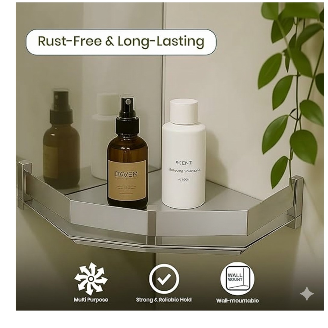 Modern Corner Shelf Stand (Diamond Shape) (30x30x5cm) - top_view