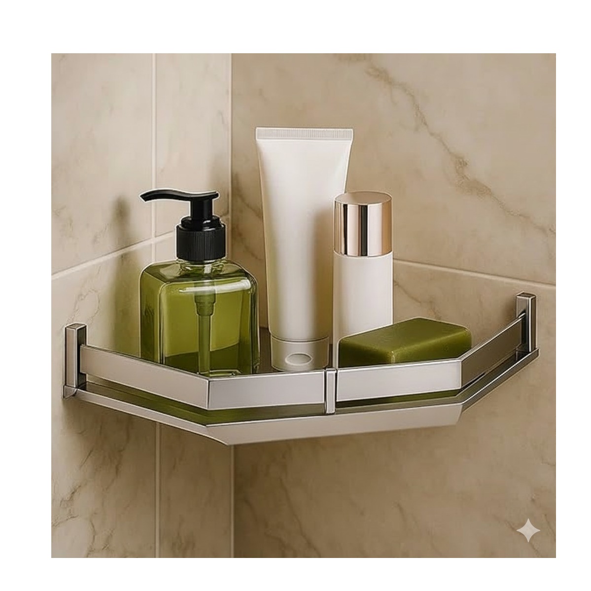 Modern Corner Shelf Stand (Diamond Shape) (30x30x5cm) - right_view