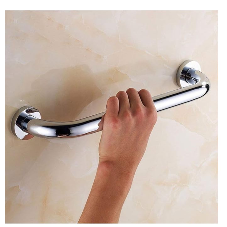 Heavy-Duty Stainless Steel Bathroom Grab Bar - (8inch) - rear_view