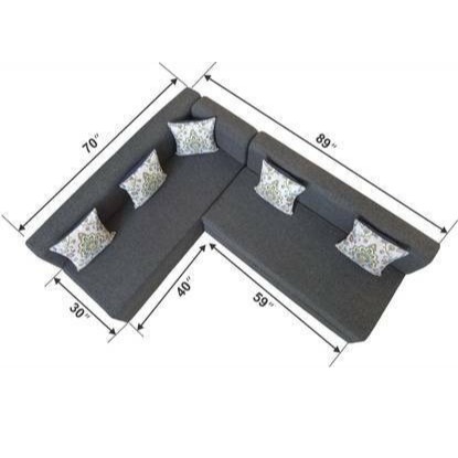 L Shaped 5 Seater Double Foam Fold Out Sofa Cum Bed - rear_view