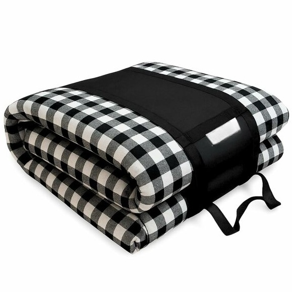 Premium Foldable Mattress for Floor, Portable Soft Foam Slim Mattress (Black, 72"X36"X1") - top_view