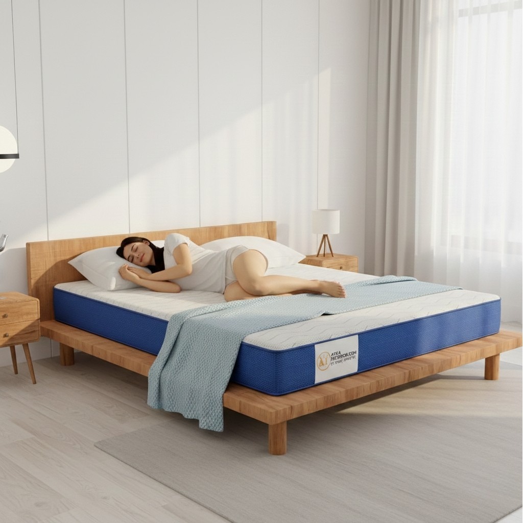 Queen Size Orthopedic Mattress (72x60x4 Inch) | Medium-Firm Feel, PainRelease Technology & Spine Support - front_view