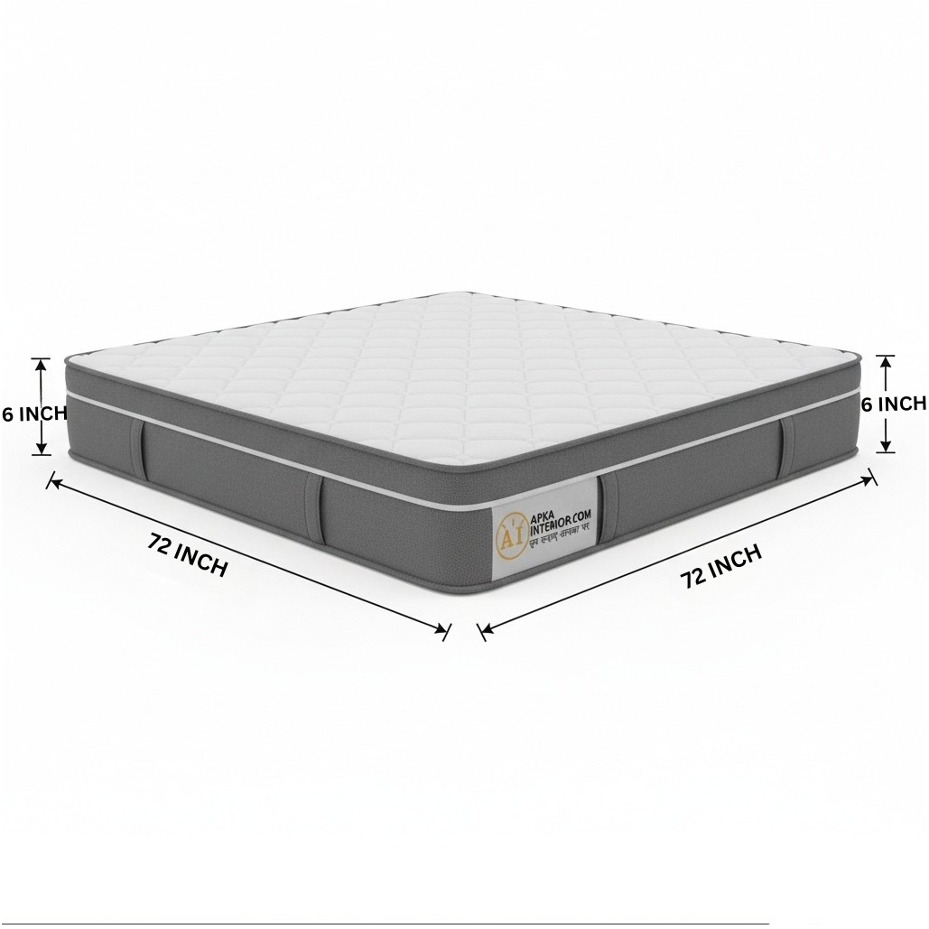 King Size Pocket Spring Mattress with Memory Foam Layer | Medium Soft, Bouncy & Zero Partner Disturbance (72x72x6) - left_view