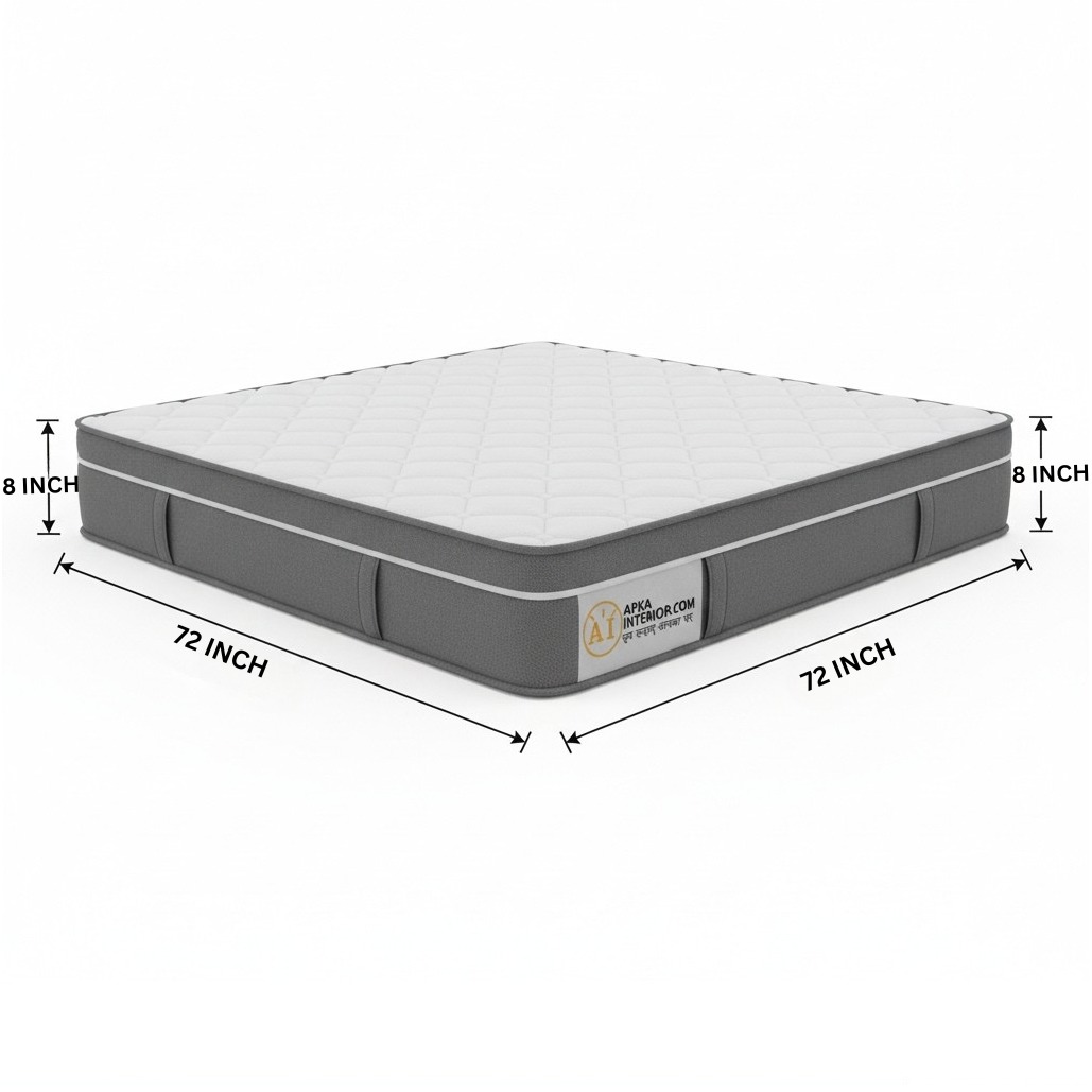King Size Pocket Spring Mattress with Memory Foam Layer | Medium Soft, Bouncy & Zero Partner Disturbance (72x72x8) - left_view