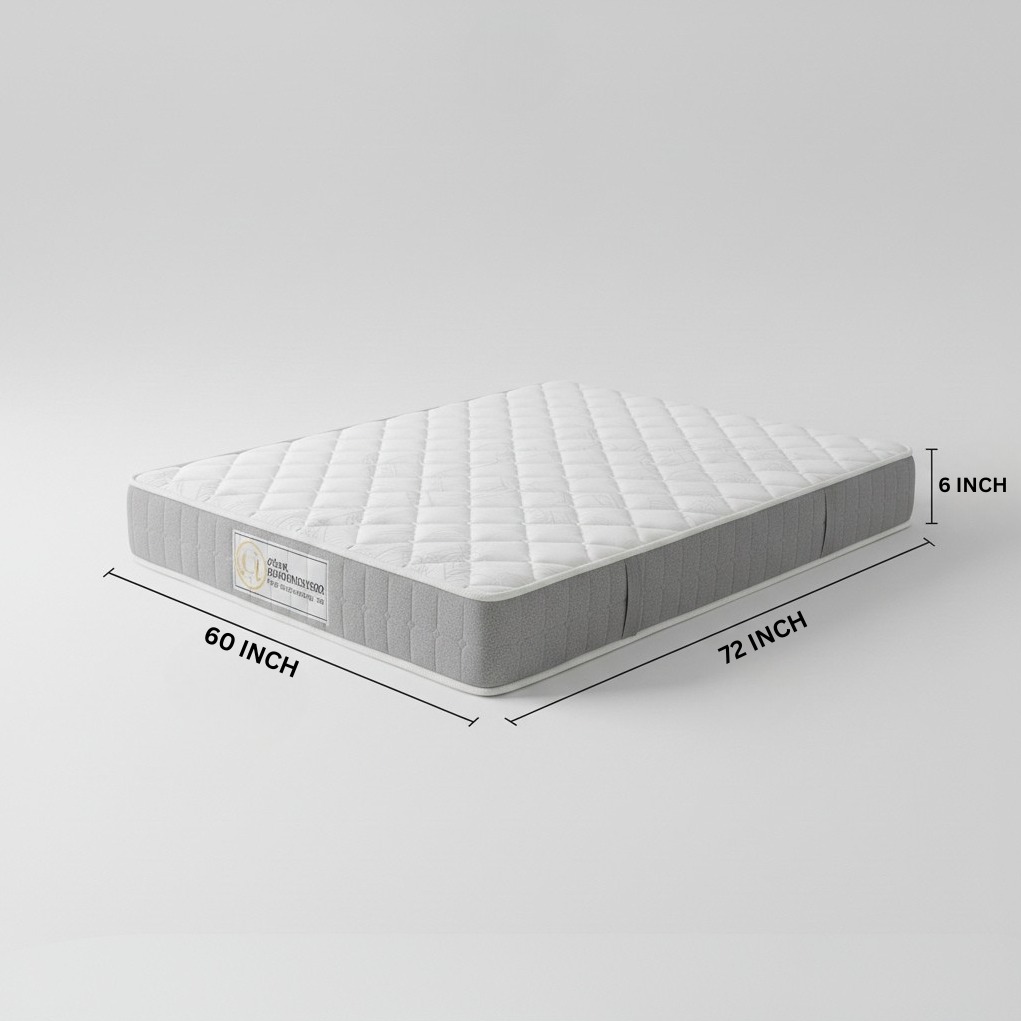 High Density Soft Bounce PU Foam Mattress (72x60x6) | Premium Comfort Queen Bed Mattress with Enhanced Support & Plush Feel - left_view