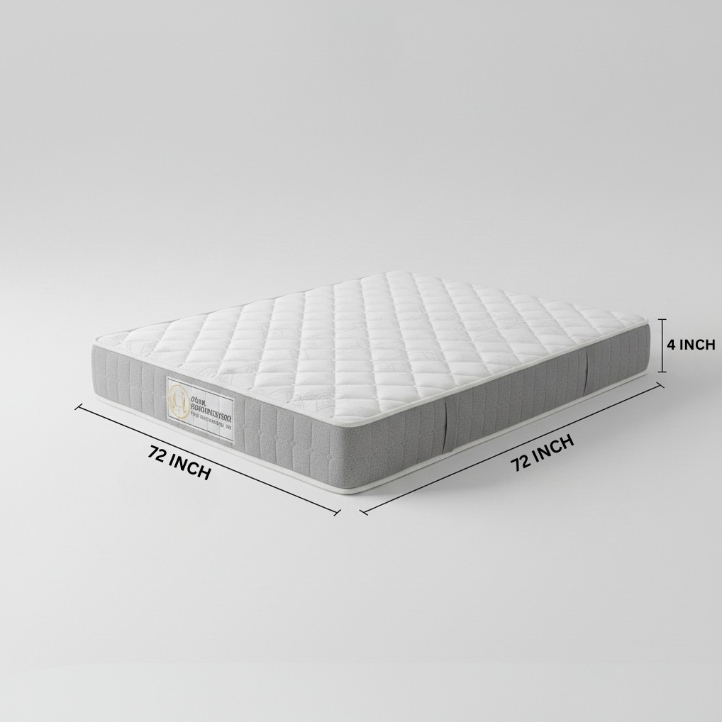 High Density Soft Bounce PU Foam Mattress (72x72x4) | Premium Comfort King Bed Mattress with Enhanced Support & Plush Feel - left_view
