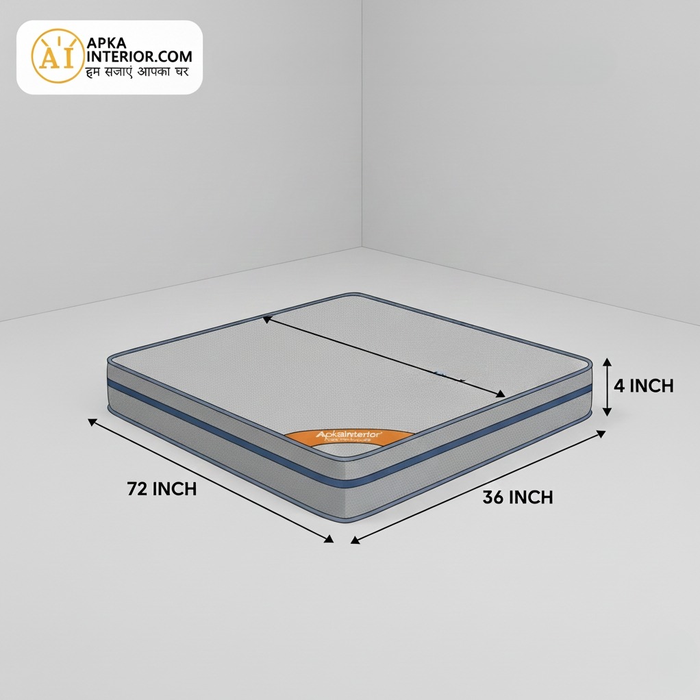 Acupressure Orthopedic Mattress (72x36x4 Inch) | Therapeutic Pressure Point Relief, Improved Blood Circulation & High-Density Support Foam - left_view