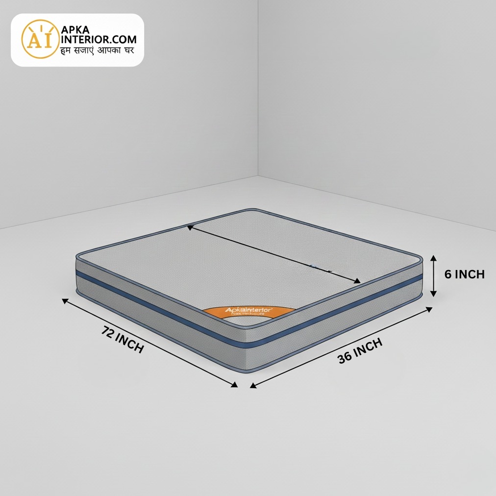 Acupressure Orthopedic Mattress (72x36x6 Inch) | Therapeutic Pressure Point Relief, Improved Blood Circulation & High-Density Support Foam - left_view
