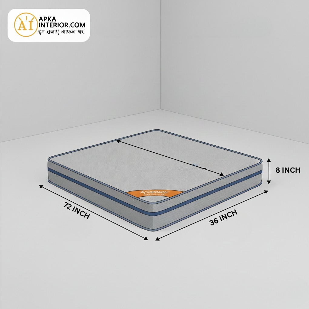 Acupressure Orthopedic Mattress (72x36x8 Inch) | Therapeutic Pressure Point Relief, Improved Blood Circulation & High-Density Support Foam - left_view