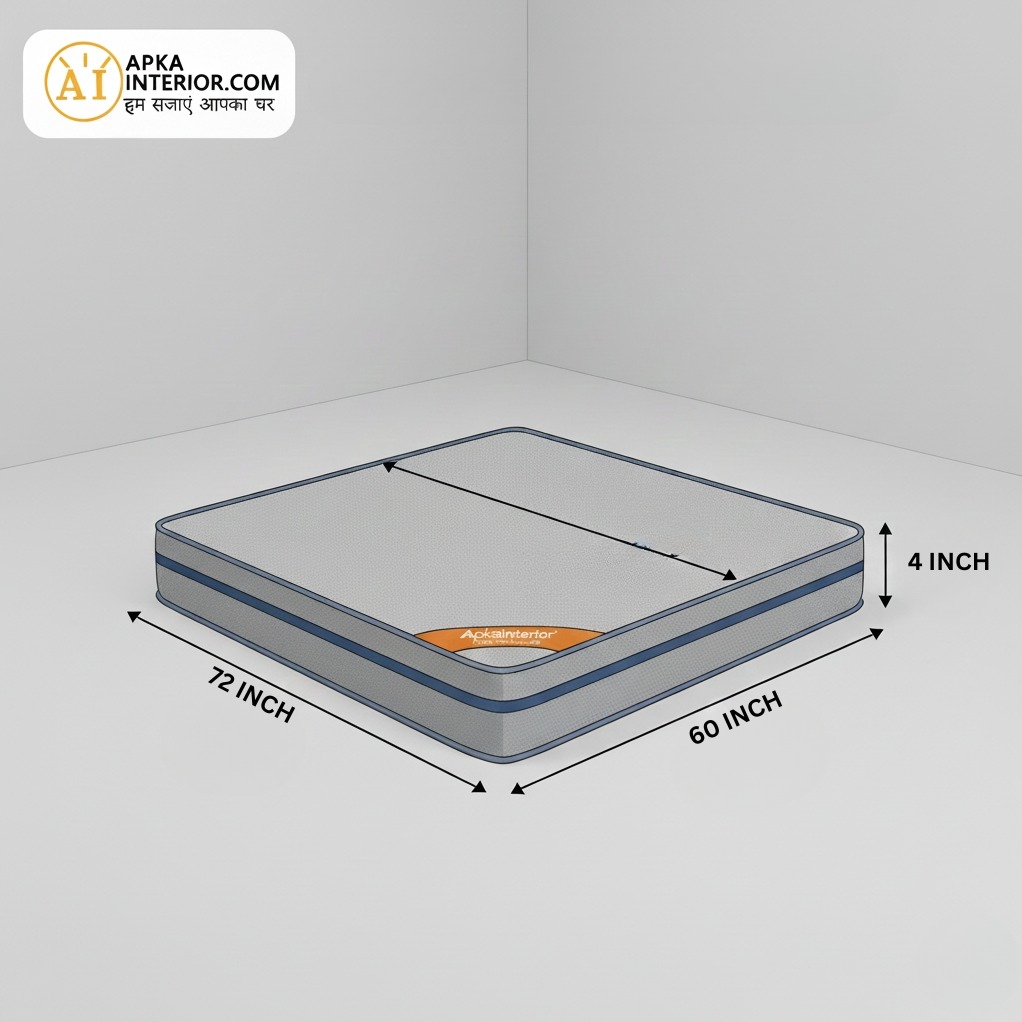 Acupressure Orthopedic Mattress (72x60x4 Inch) | Therapeutic Pressure Point Relief, Improved Blood Circulation & High-Density Support Foam - left_view