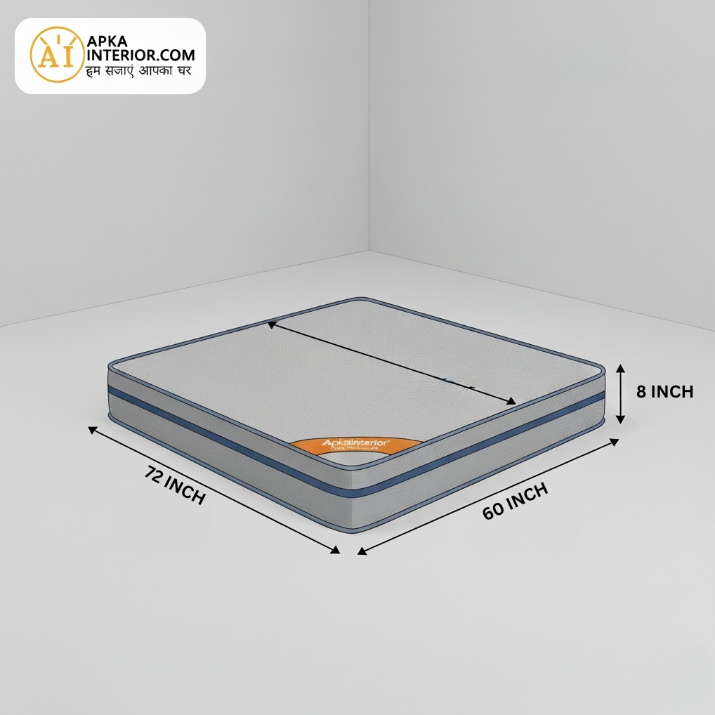 Acupressure Orthopedic Mattress (72x60x8 Inch) | Therapeutic Pressure Point Relief, Improved Blood Circulation & High-Density Support Foam - left_view